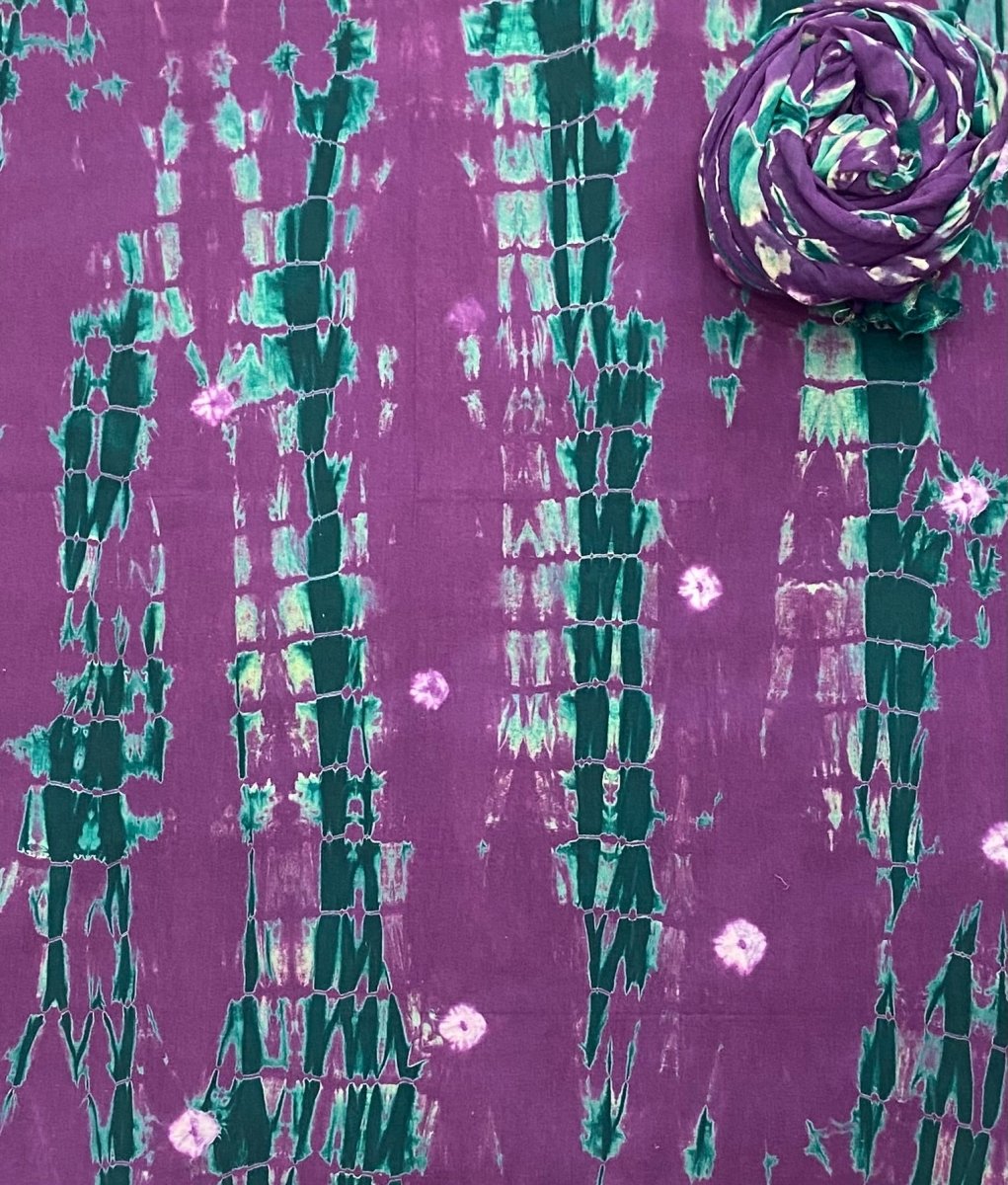Allover Classic Tie Dye Suit (Purple - Green) - Yanchi