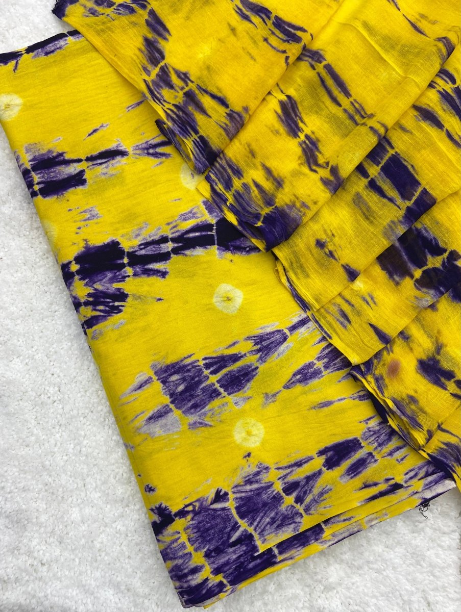 Allover Classic Tie Dye Suit (Yellow - Purple) - Yanchi
