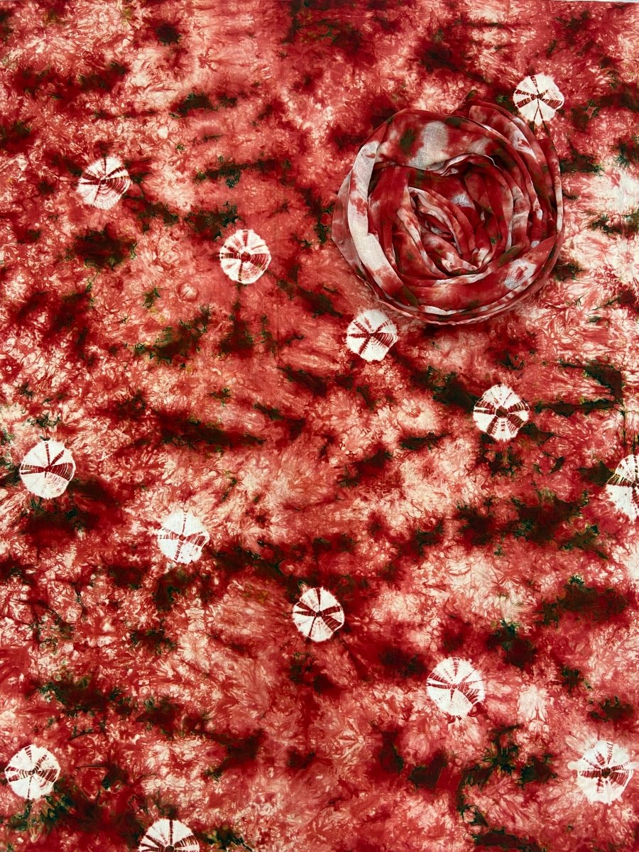 Allover Premium Tie Dye Suit (Light Red with Black print) - Yanchi