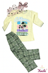 Bella Bloom California Tshirt & Bottom Set (Lemon) - Yanchi