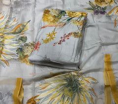 Bemberg Russian Silk, printed with embroidery(Ganga) - Yanchi