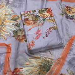 Bemberg Russian Silk, printed with embroidery(Ganga) - Yanchi