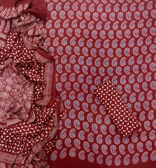 Block Print Elegant Cotton Suit - Yanchi