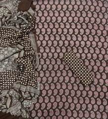Block Print Elegant Cotton Suit - Yanchi
