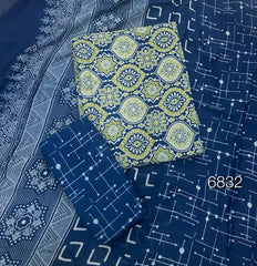 Block Print Elegant Cotton Suit - Yanchi