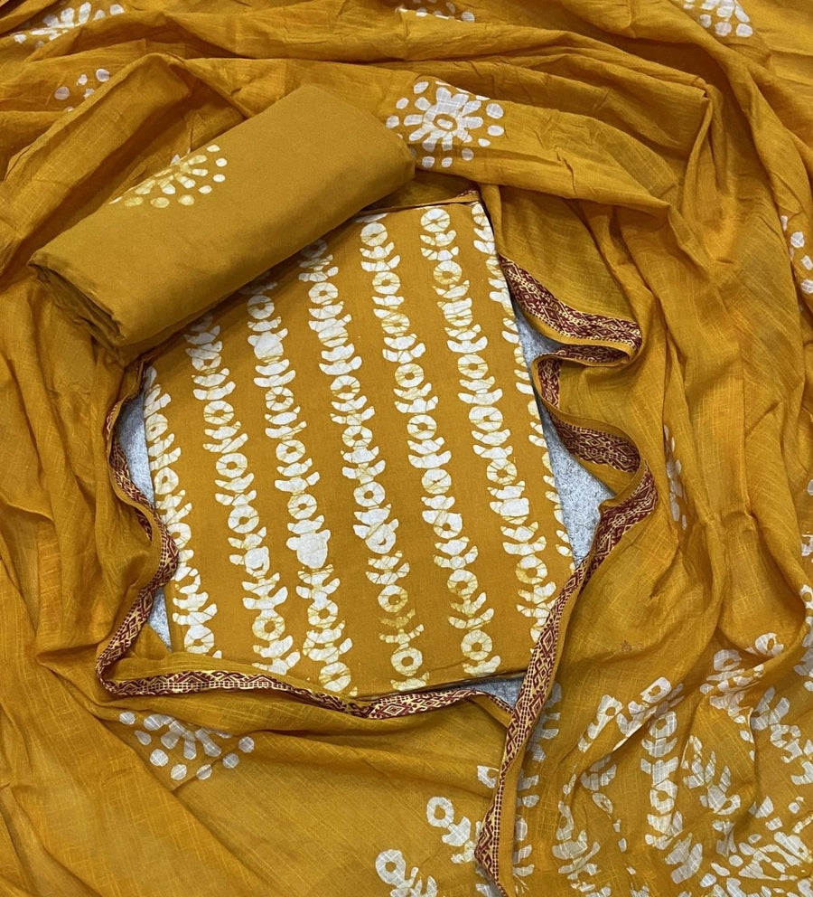 Block Print Elegant Cotton Suit Set - Yanchi