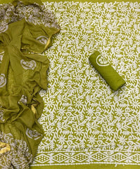 Block Print Elegant Cotton Suit Set - Yanchi