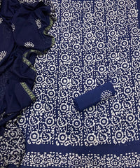 Block Print Elegant Cotton Suit Set - Yanchi