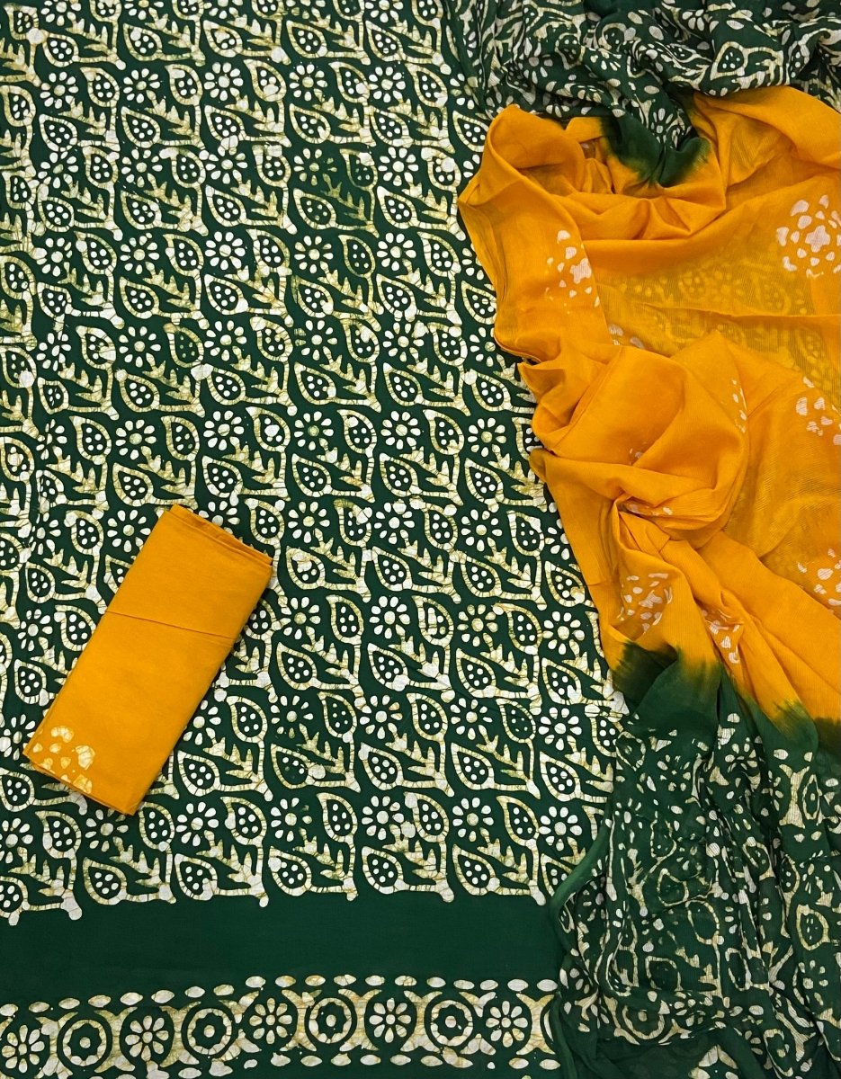 Block Print Elegant Cotton Suit Set - Yanchi