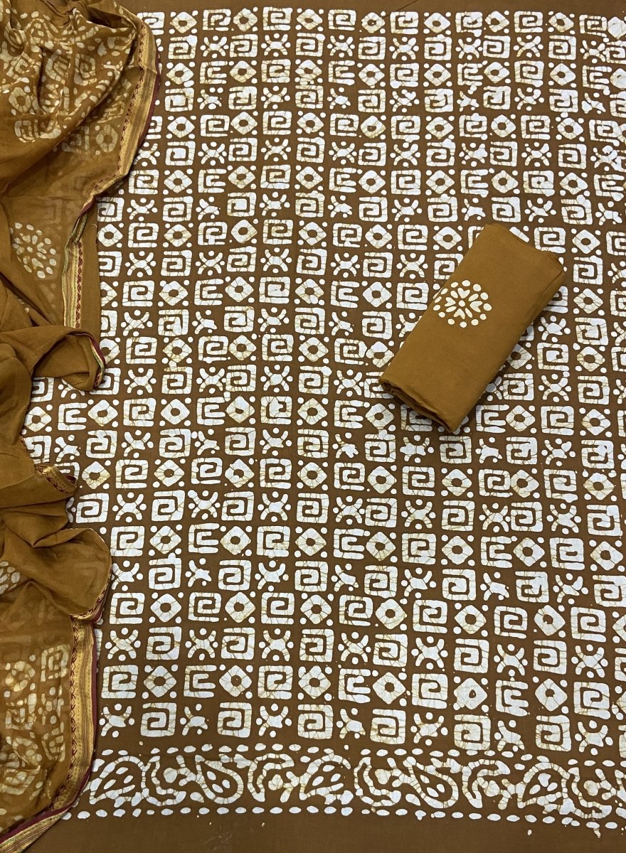Block Print Elegant Cotton Suit Set - Yanchi