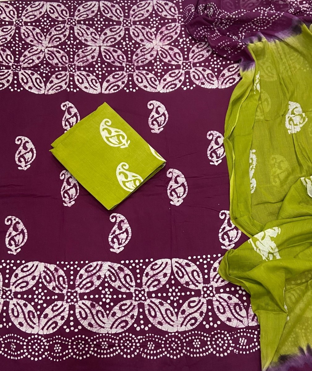 Block Print Elegant Cotton Suit Set - Yanchi