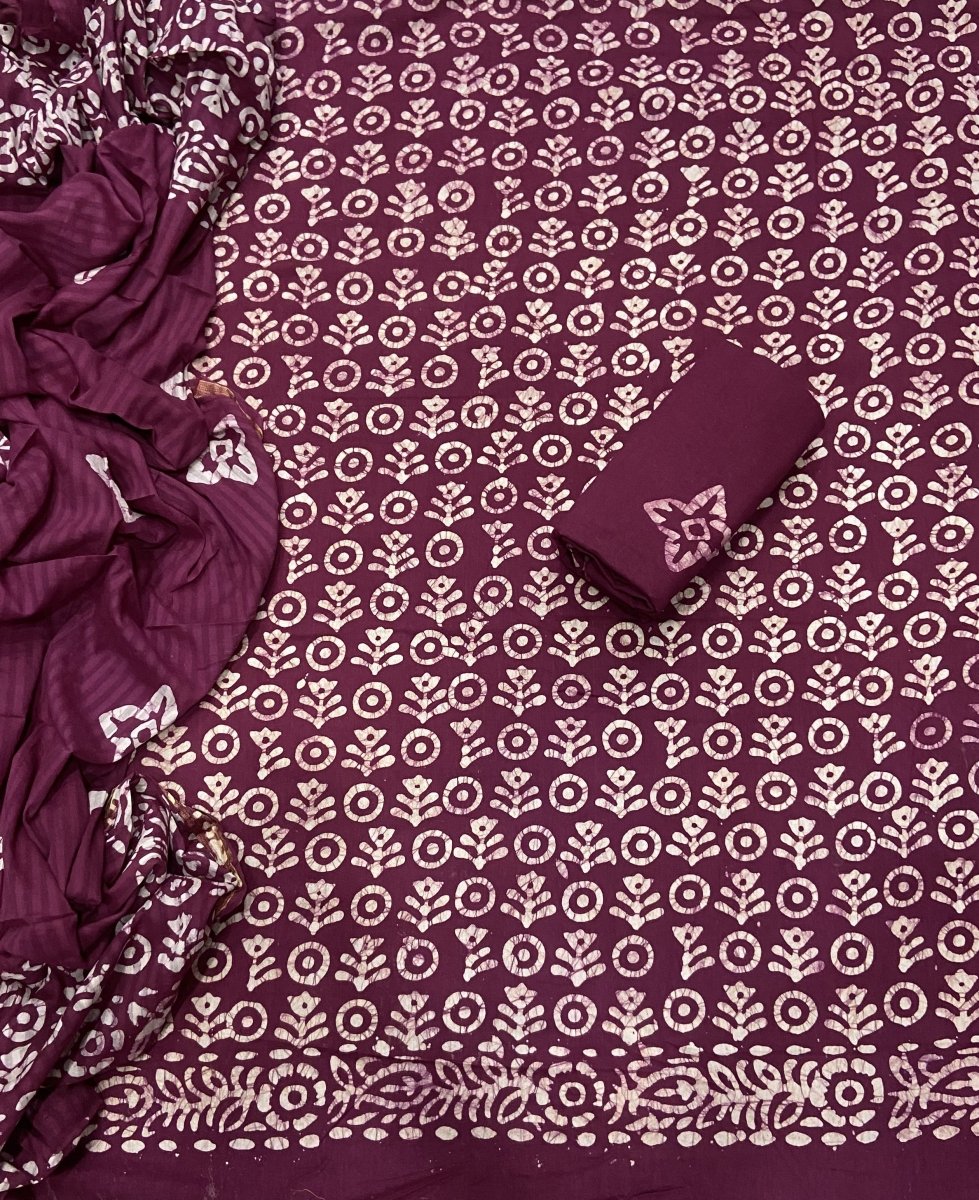 Block Print Elegant Cotton Suit Set - Yanchi