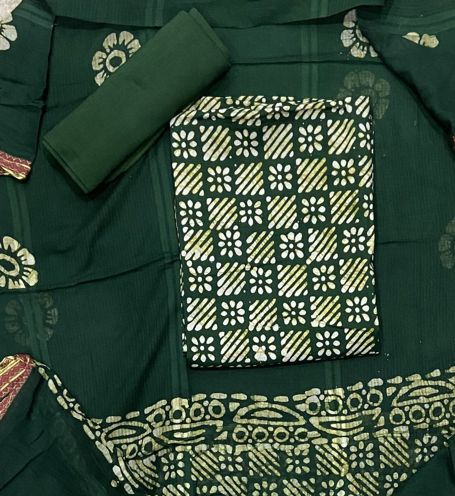 Block Print Elegant Cotton Suit Set - Yanchi