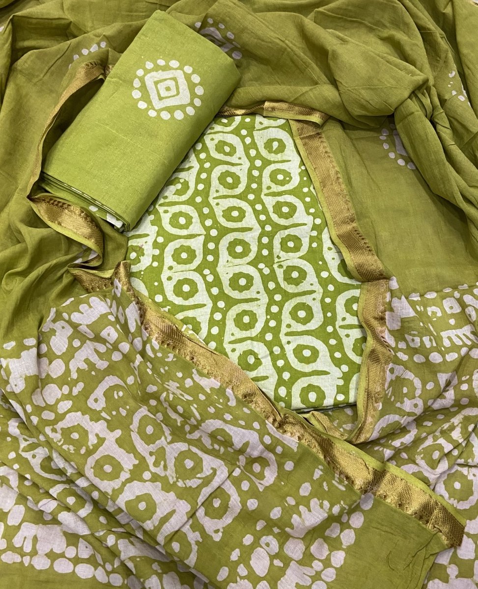 Block Print Elegant Cotton Suit Set - Yanchi