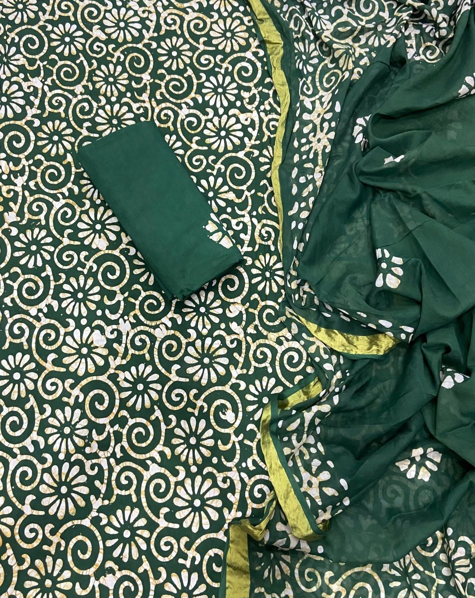 Block Print Elegant Cotton Suit Set - Yanchi