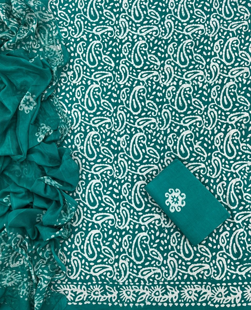 Block Print Elegant Cotton Suit Set - Yanchi