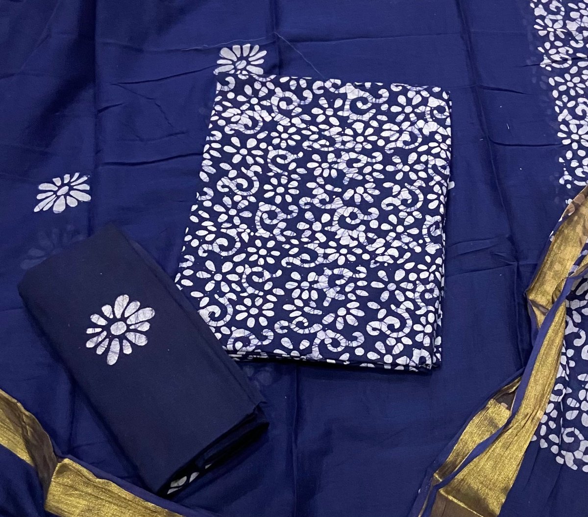 Block Print Elegant Cotton Suit Set - Yanchi