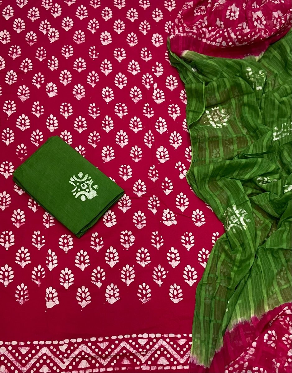Block Print Elegant Cotton Suit Set - Yanchi