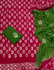 Block Print Elegant Cotton Suit Set - Yanchi