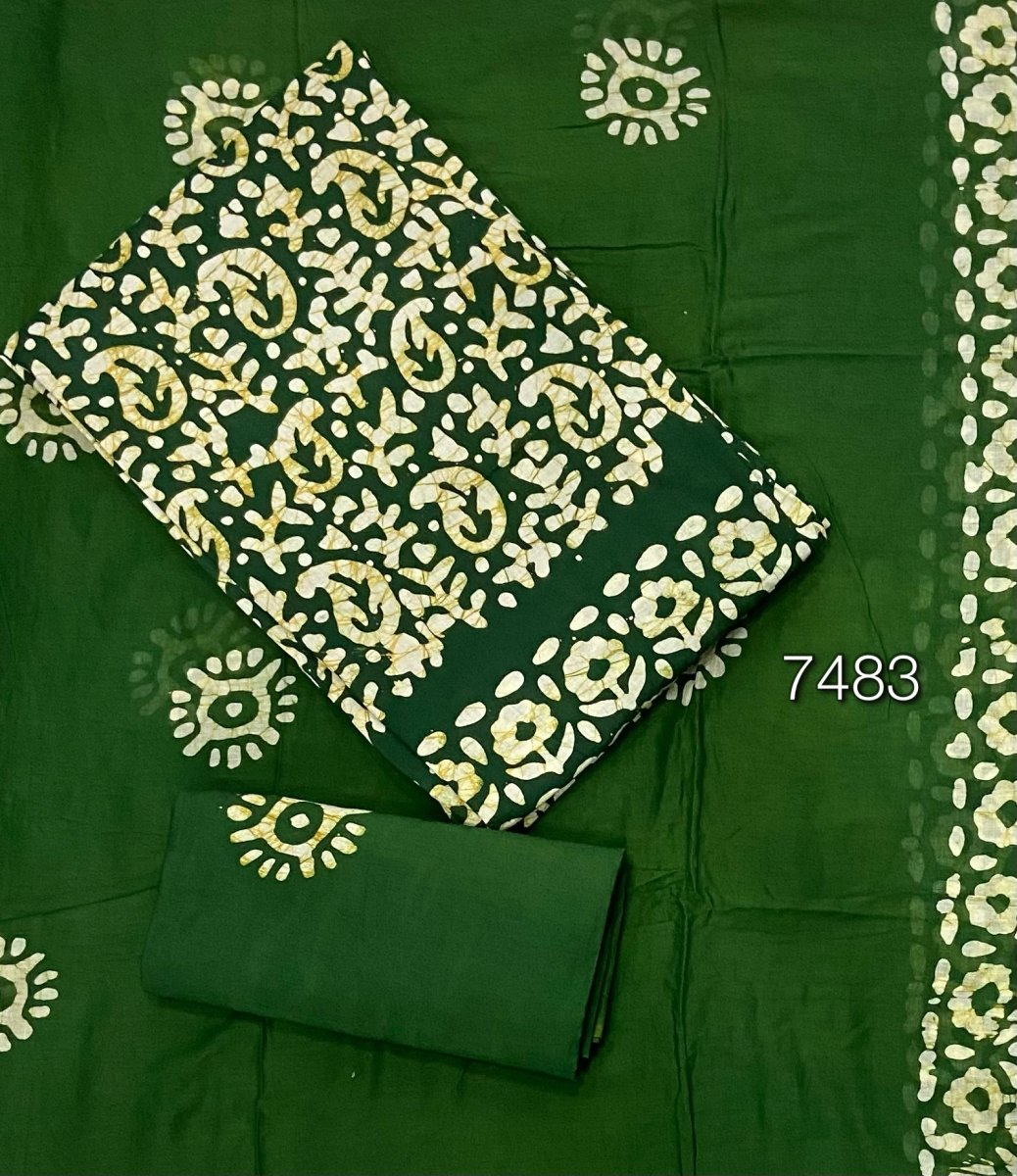 Block Print Elegant Cotton Suit Set - Yanchi