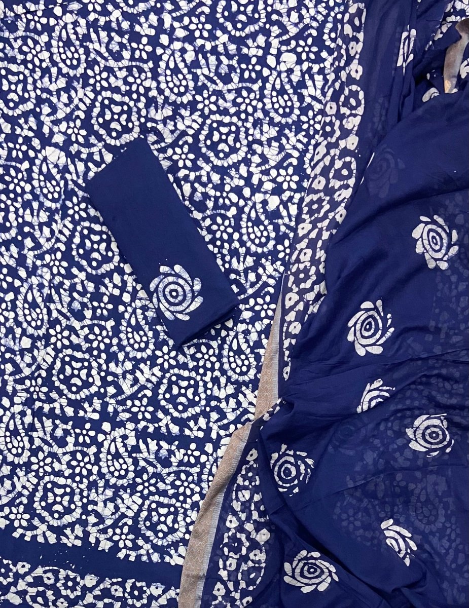 Block Print Elegant Cotton Suit Set - Yanchi