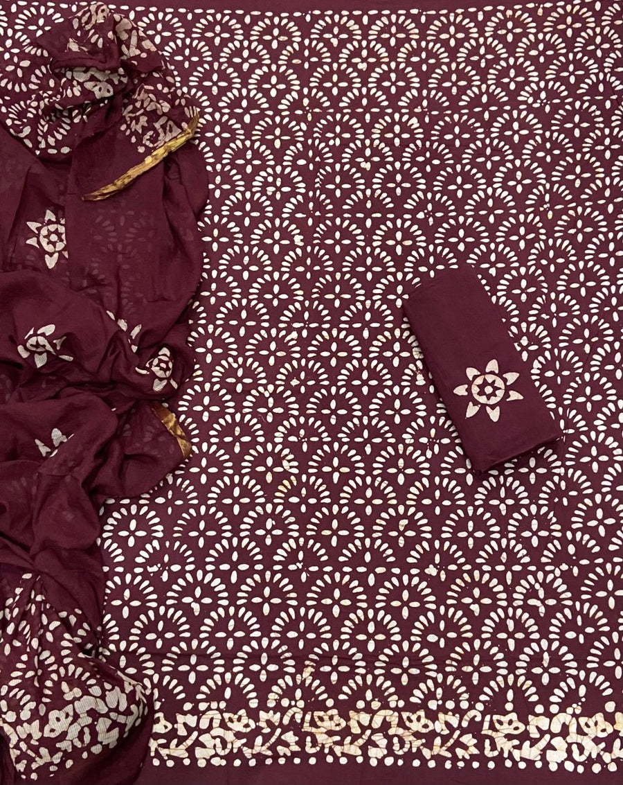 Block Print Elegant Cotton Suit Set - Yanchi