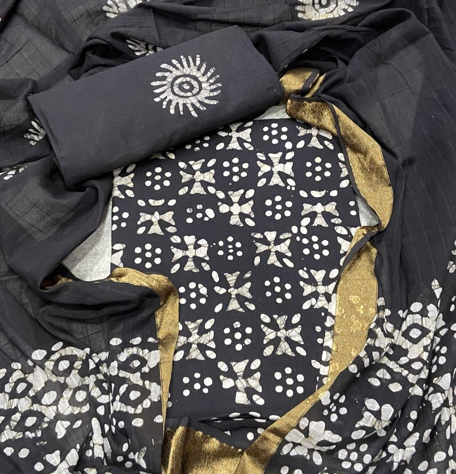 Block Print Elegant Cotton Suit Set - Yanchi