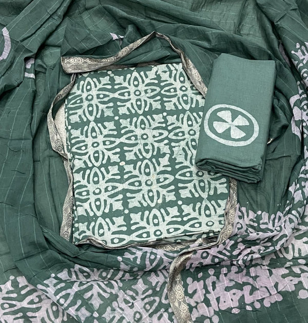 Block Print Elegant Cotton Suit Set - Yanchi