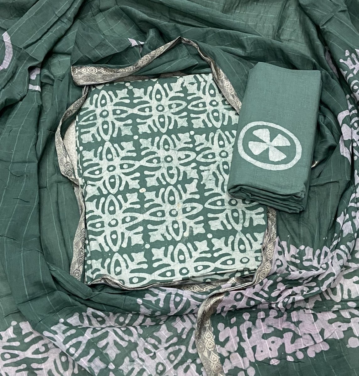 Block Print Elegant Cotton Suit Set - Yanchi