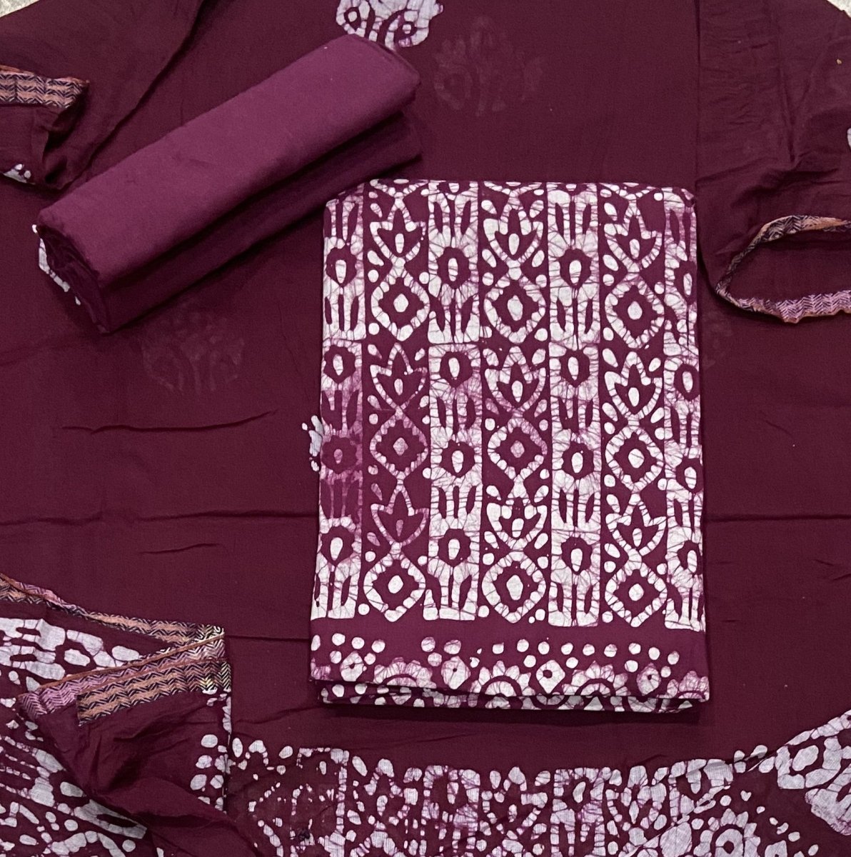 Block Print Elegant Cotton Suit Set - Yanchi