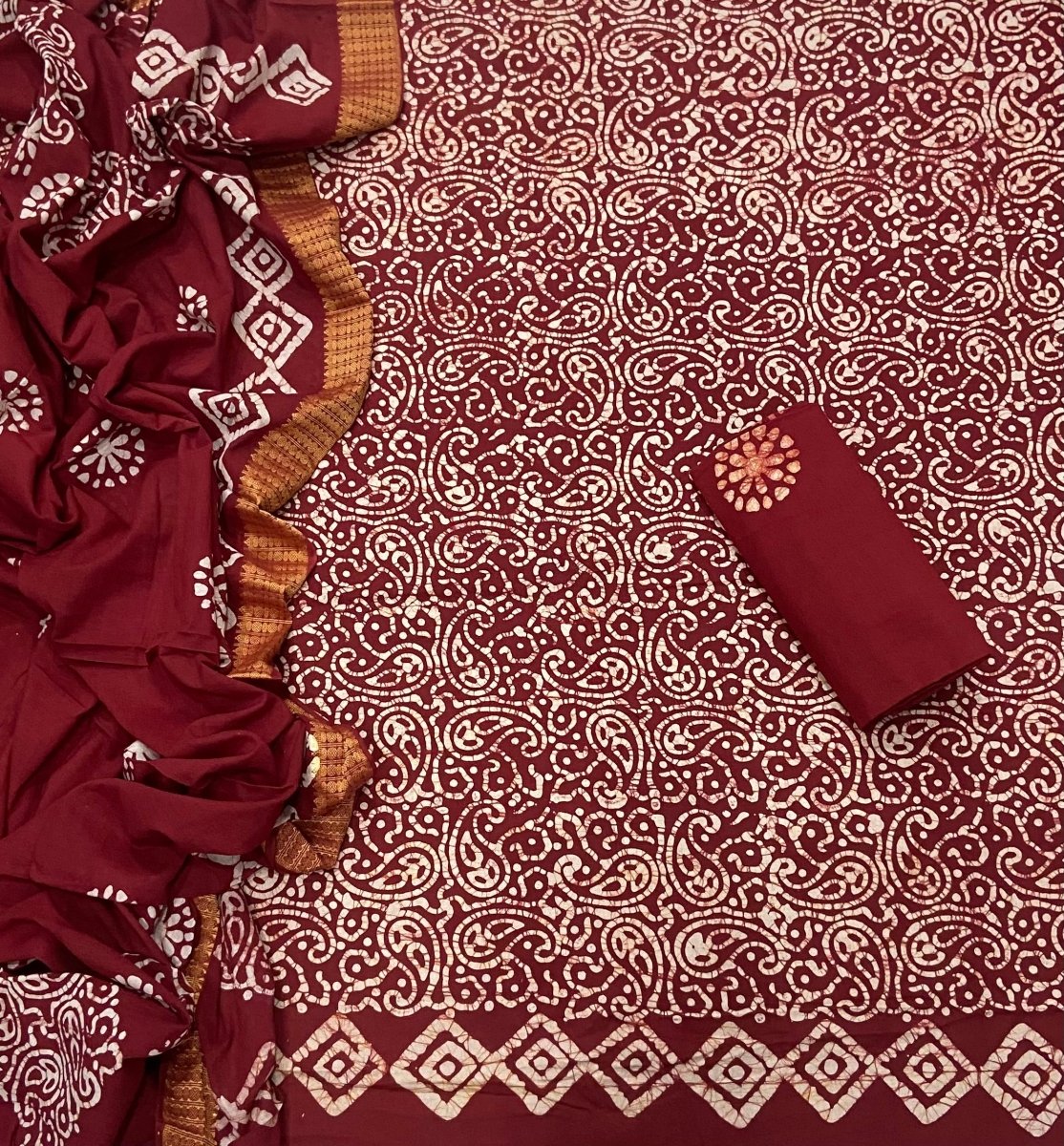 Block Print Elegant Cotton Suit Set - Yanchi