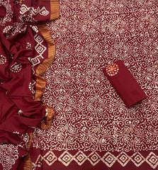 Block Print Elegant Cotton Suit Set - Yanchi