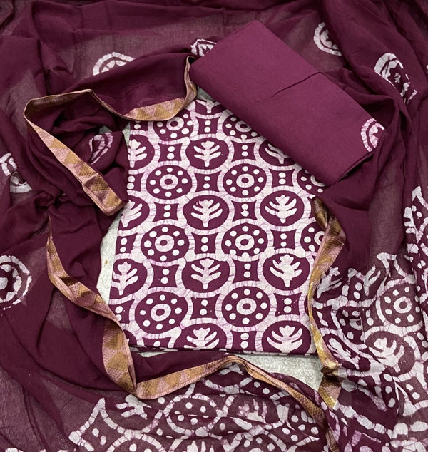 Block Print Elegant Cotton Suit Set - Yanchi