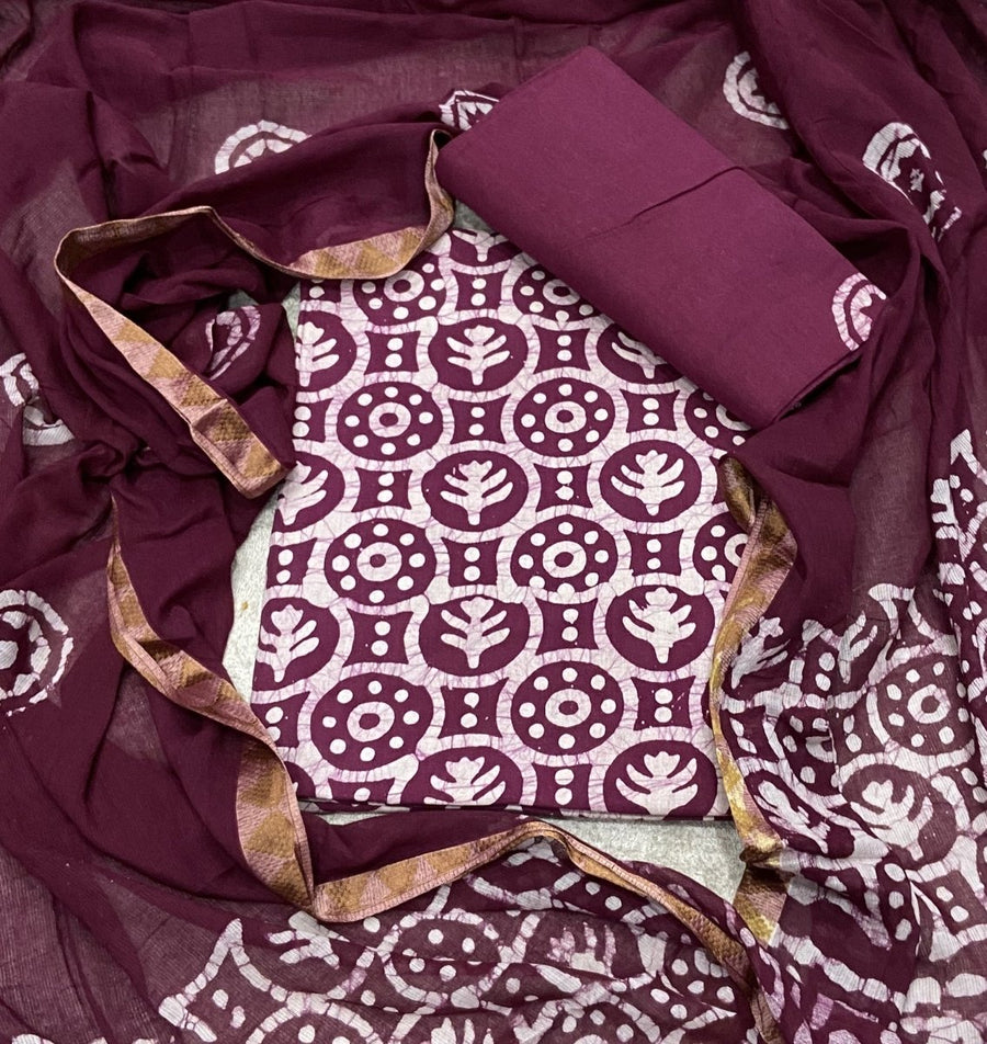 Block Print Elegant Cotton Suit Set - Yanchi