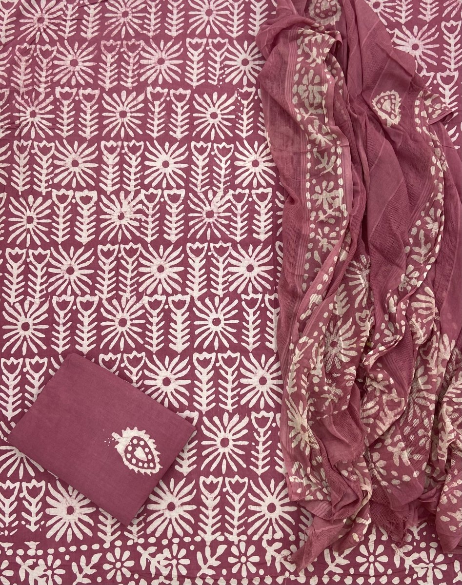 Block Print Elegant Cotton Suit Set - Yanchi