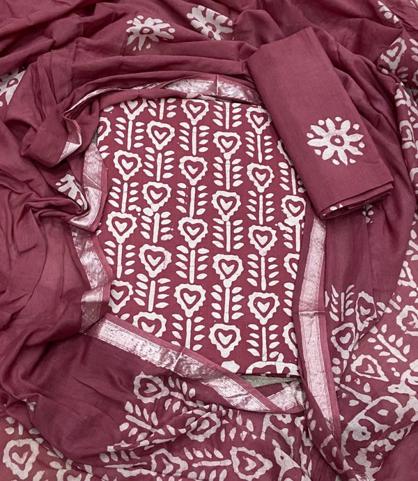 Block Print Elegant Cotton Suit Set - Yanchi