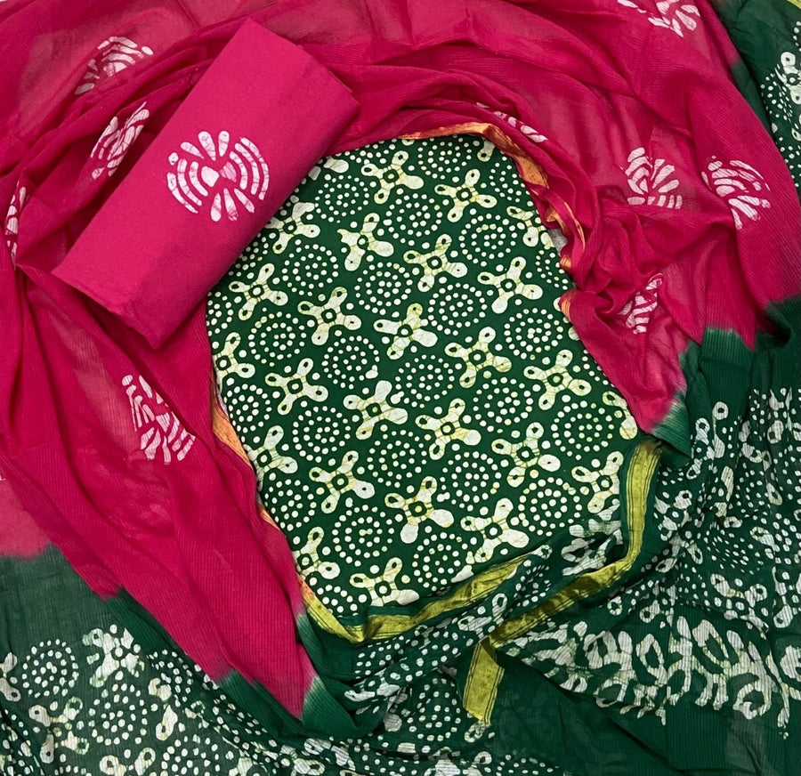 Block Print Elegant Cotton Suit Set - Yanchi