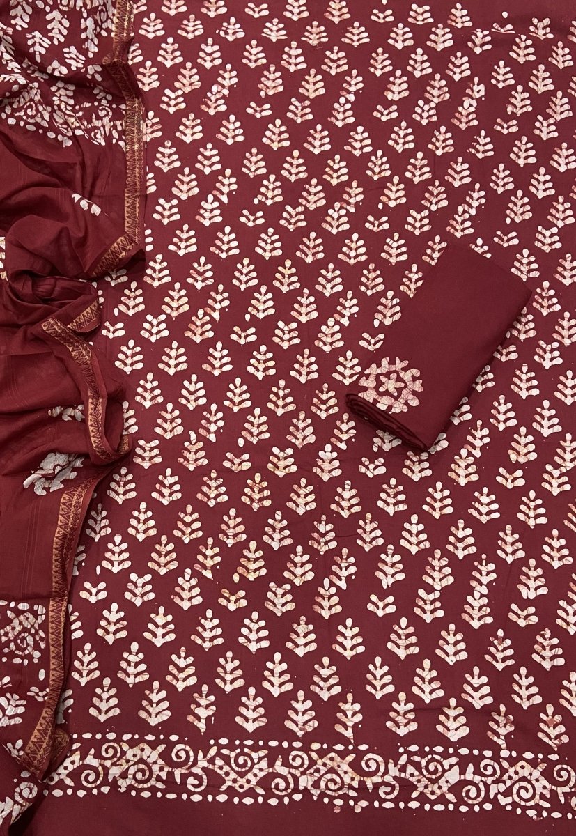 Block Print Elegant Cotton Suit Set - Yanchi