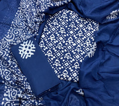 Block Print Elegant Cotton Suit Set - Yanchi