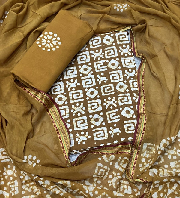 Block Print Elegant Cotton Suit Set - Yanchi