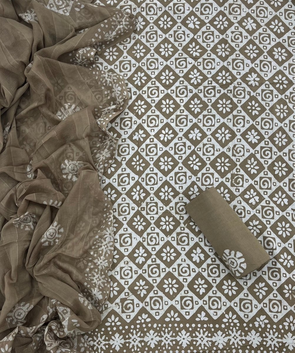 Block Print Elegant Cotton Suit Set - Yanchi