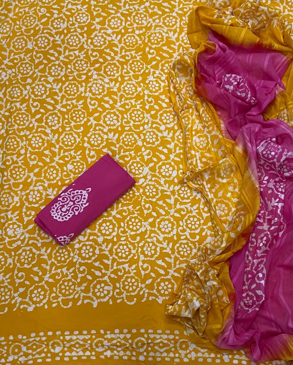 Block Print Elegant Cotton Suit Set - Yanchi