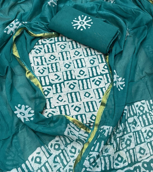 Block Print Elegant Cotton Suit Set - Yanchi