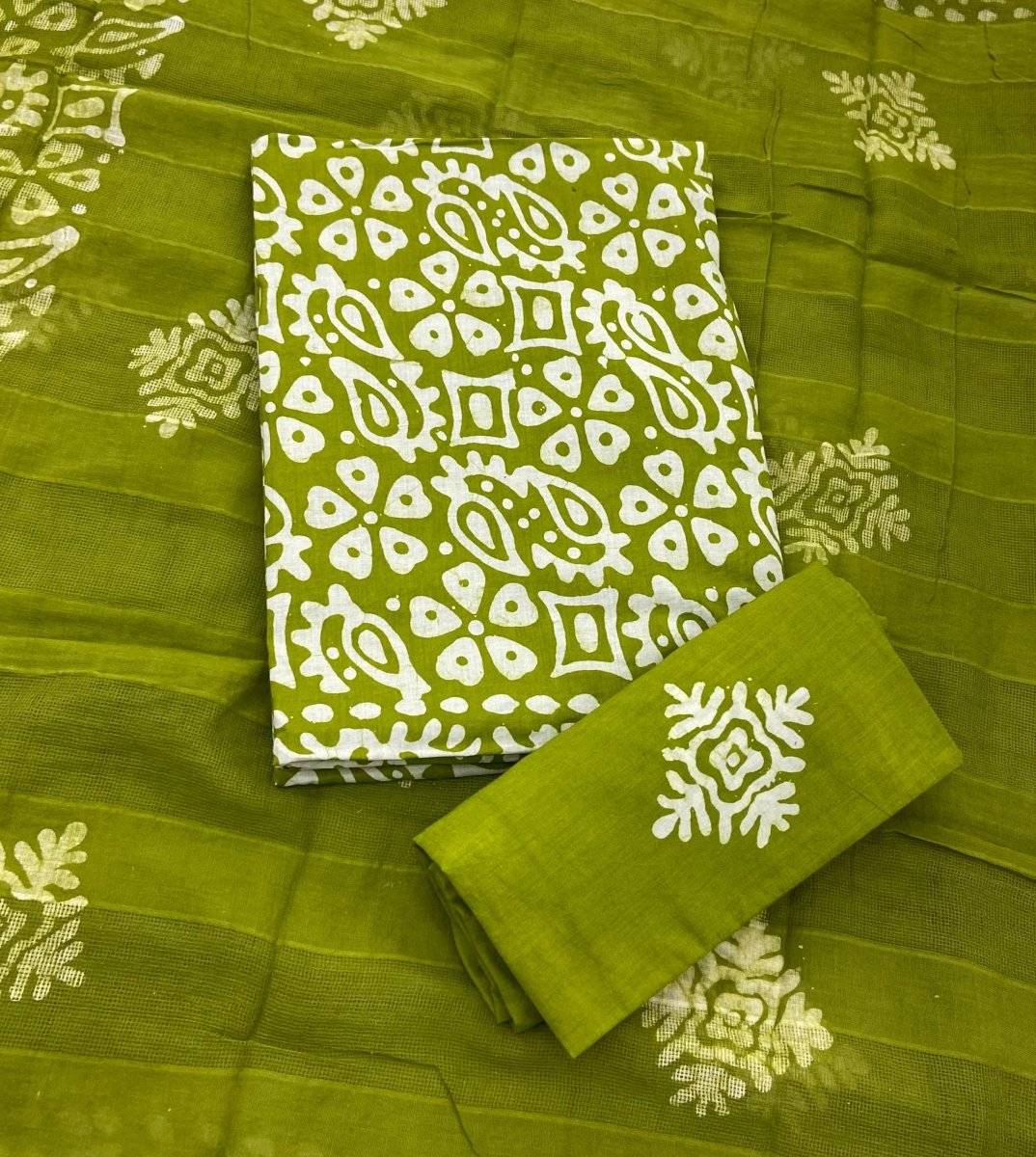 Block Print Elegant Cotton Suit Set - Yanchi