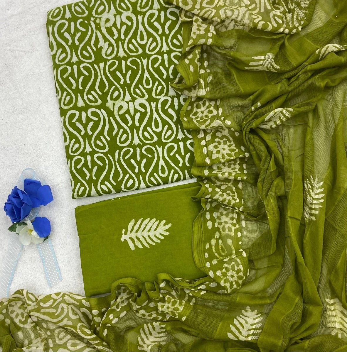 Block Print Elegant Cotton Suit Set - Yanchi