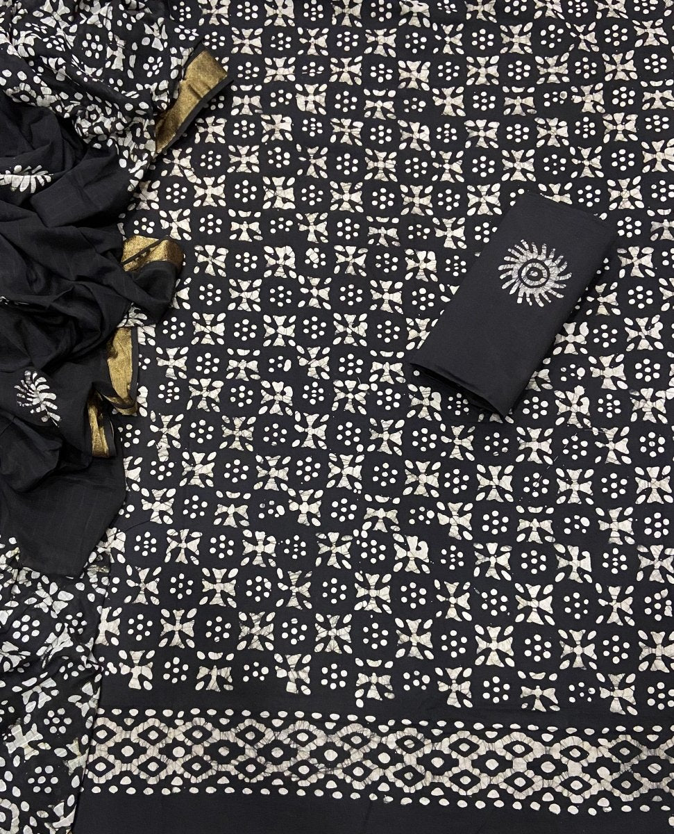 Block Print Elegant Cotton Suit Set - Yanchi