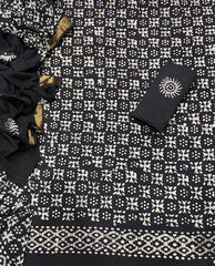 Block Print Elegant Cotton Suit Set - Yanchi