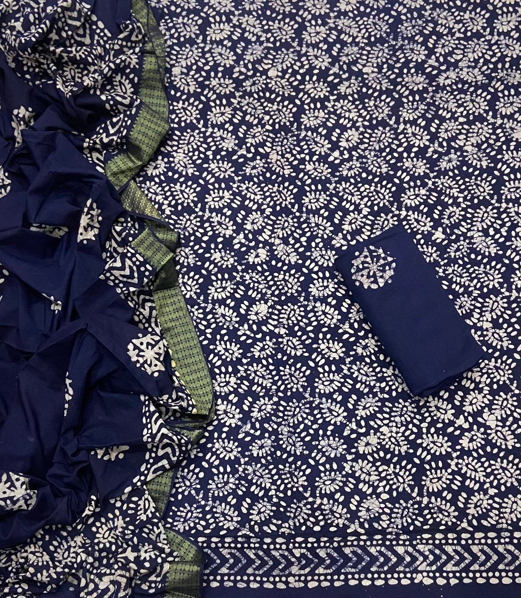 Block Print Elegant Cotton Suit Set - Yanchi