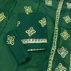 Block Print Elegant Cotton Suit Set - Yanchi
