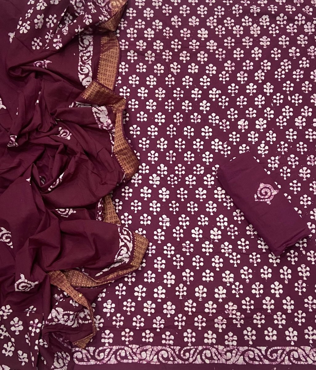 Block Print Elegant Cotton Suit Set - Yanchi